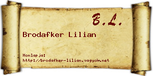Brodafker Lilian névjegykártya